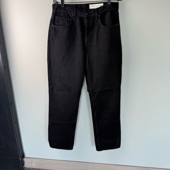 NWOT Rag & Bone Alex High-Rise Straight-Leg Jeans Black Denim Women’s Size 31 - Picture 4 of 14
